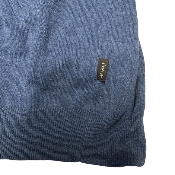 Fynch-Hatton Sweater Men's Size XL Extra-fine Cotton Blue Long Sleeves V Neck - Picture 4 of 10